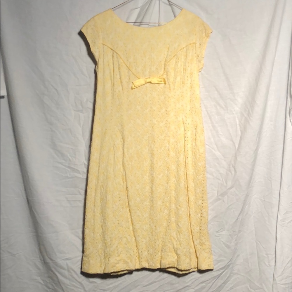 Vintage Yellow Eyelet Dress